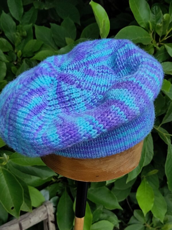 Handmade beret, hand dyed and using ethical wool