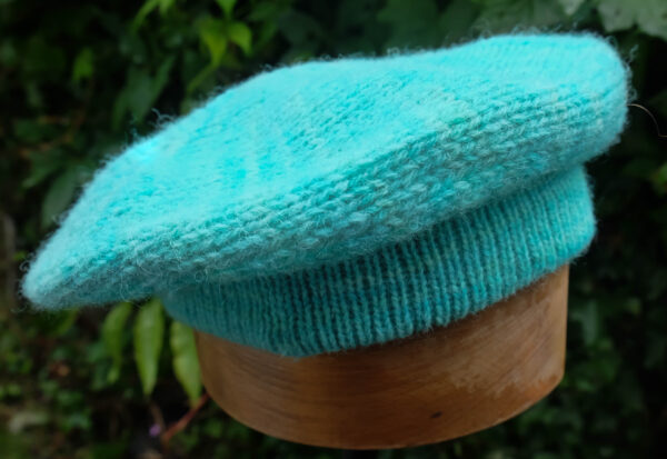 Handmade beret, hand dyed and using ethical wool