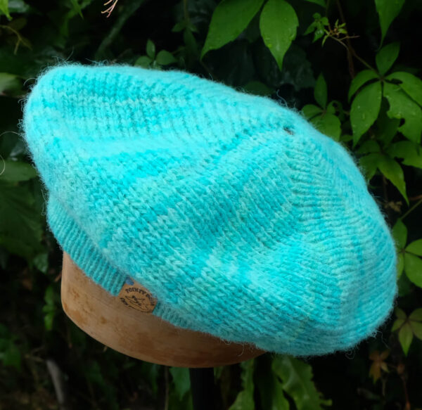 Handmade beret, hand dyed and using ethical wool