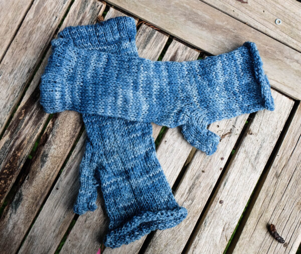 Midge, Hand-spun, Hand-dyed Fingerless Gloves - Image 2